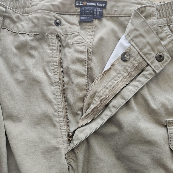 5.11 511 Tactical Pants Mens Size 34X34 Cargo Utility Ripstop Khaki Double Knee - Picture 3 of 16
